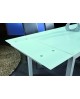 TAVOLO ALLUNGABILE PIANO VETRO BIANCO140x80x76