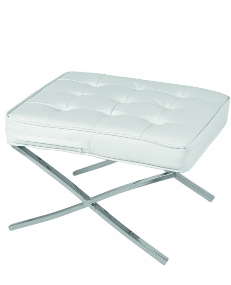 SGABELLO SIMILPELLE BIANCO60x60x40