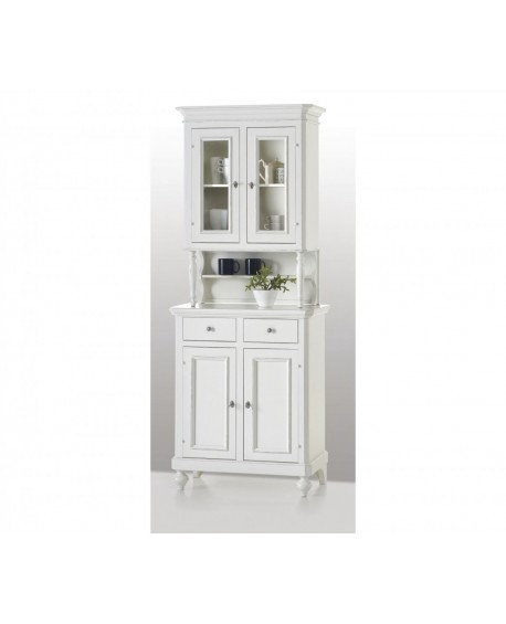 CREDENZA VETRINA BASE +ALZATA L 82 P 43 H 205 LEGNO MASSELLO