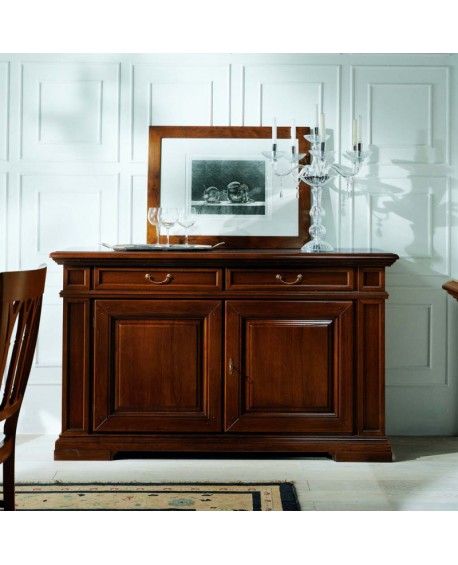 CREDENZA 2 ANTE 2 CASSETTI LEGNO MASSELLO  L157 P52 H93 VARI COLORI