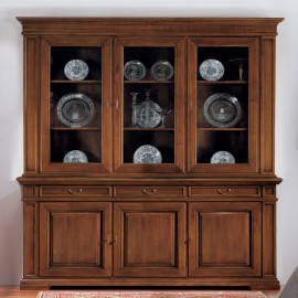 CRISTALLIERA BASE MORE 'LIFT 3 DOORS 3 DRAWERS SOLID WOOD