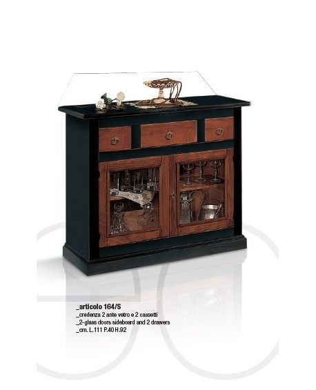 CREDENZA 2 DOORS 3 DRAWERS SOLID WOOD LACCATO