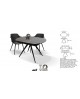 Tavolo allungabile rotante 120x90 con 2 all. cm. 30 base metallo piano grigio graffite