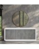 CREDENZA MADIA 3 ante ammortizzate 180x50 struttura bianco frassinato ante finitura grigio cemento