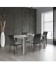 Tavolo allungabile 160x90 2 all. centrali cm. 40 grigio cemento