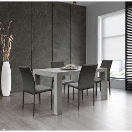 Tavolo allungabile 160x90 2 all. centrali cm. 40 grigio cemento
