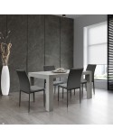 Tavolo allungabile 160x90 2 all. centrali cm. 40 grigio cemento