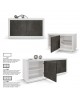 CREDENZA MADIA 2 ante ammortizzate 140x50 struttura bianco frassinato ante finitura acciaio ossidato