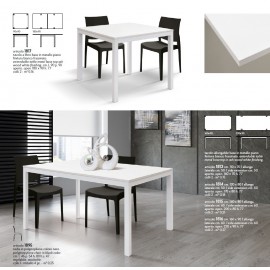 Tavolo allungabile 160x90 con 1 all. cm. 60 base metallo piano finitura bianco frassinato