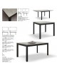 Tavolo allungabile 140x80 con 1 all. cm. 60 base metallo piano finitura grigio cemento
