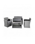 Set LIPARI  divano 2 posti MELANGE con cuscini color GRIGIO
