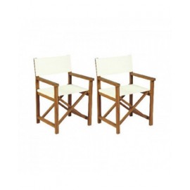 LINEA LEGNO GARDEN - Coppia sedie regista color bianco