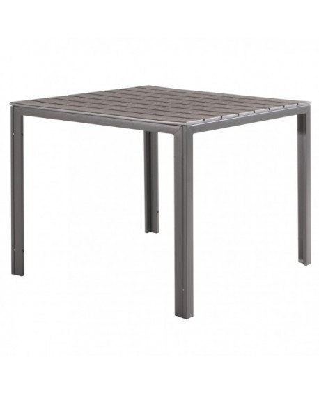 TENERIFE Tavolo quadrato con top in plastica HDPE - effetto legno colore GRIGIO