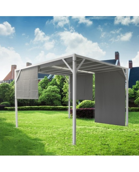 GAZEBO CUBO BIANCO 3X3 COMPLETO DI TELO
