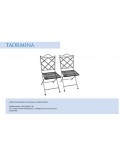 Coppia di sedie TAORMINA pieghevoli in metallo (abbinamento per tavoli mosaico classic e flower)