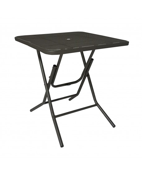 Tavolo in Ferro Quadrato con foro centrale colore antracite           L.72x P.72 H.72cm