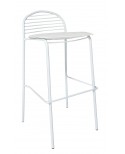 Sgabello in Ferro Bianco con fondino ecopelle bianco                        L.49 H.97 P.50 HS.78