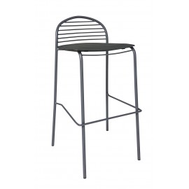 Sgabello in Ferro Grigio con fondino ecopelle grigio                           L.49 H.97 P.50 HS.78