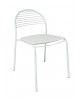 Sedia in Ferro Bianco con fondino ecopelle bianco                        L.48 H.80 P.52 HS.46