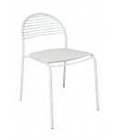 Sedia in Ferro Bianco con fondino ecopelle bianco                        L.48 H.80 P.52 HS.46