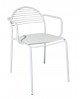 Poltrona in Ferro Bianco con fondino ecopelle bianco                        L.58 H.81 P.54 HS.46