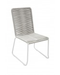 Sedia in ferro bianco con seduta in corda grigio                            L.50 H.88 P.63 HS.41