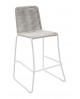 Sgabello in ferro bianco con seduta in corda grigio                        L.57 H.106 P.59 HS.75