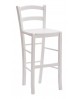 Sgabello con fondino legno, laccato  bianco                                      L.41 H.101 P.44 HS.73