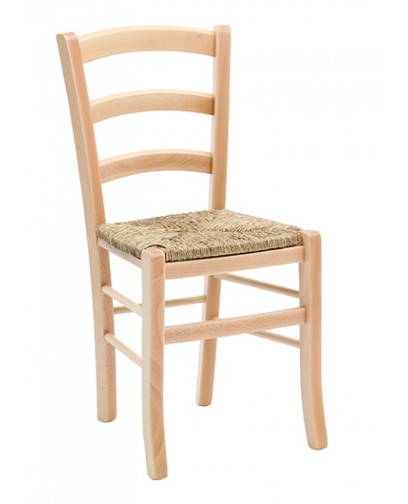 Sedia con fondino paglia, Anilina Naturale   L.43 H.88 P.42 HS.47