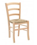 Sedia con fondino paglia, Anilina Naturale   L.43 H.88 P.42 HS.47