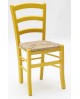 Sedia con fondino paglia, Anilina Giallo   L.43 H.88 P.42 HS.47