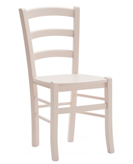 Sedia con fondino legno, laccato  rosa cipria                              L.43 H.88 P.42 HS.47