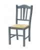 Sedia con fondino paglia, laccato Grigio   L.43 H.95 P.48 HS.46,5
