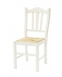 Sedia con fondino paglia, laccato Bianco   L.43 H.95 P.48 HS.46,5