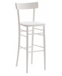 Sgabello  MILANO  con fondino legno, laccato  bianco                                        L.39 H.110 P.45 HS.79