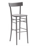 Sgabello  MILANO  con fondino legno, laccato  grigio                                        L.39 H.110 P.45 HS.79
