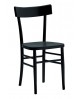 Sedia  MILANO  con fondino legno, laccato  nero                                        L.43 H.81,5 P.46 HS.46,5
