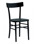 Sedia  MILANO  con fondino legno, laccato  nero                                        L.43 H.81,5 P.46 HS.46,5