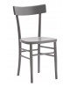 Sedia  MILANO  con fondino legno, laccato  grigio                                         L.43 H.81,5 P.46 HS.46,5