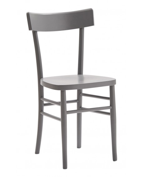 Sedia  MILANO  con fondino legno, laccato  grigio                                         L.43 H.81,5 P.46 HS.46,5