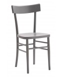 Sedia  MILANO  con fondino legno, laccato  grigio                                         L.43 H.81,5 P.46 HS.46,5