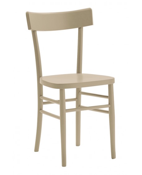 Sedia  MILANO  con fondino legno, laccato  beige                                        L.43 H.81,5 P.46 HS.46,5