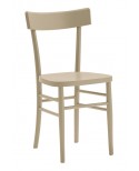Sedia  MILANO  con fondino legno, laccato  beige                                        L.43 H.81,5 P.46 HS.46,5
