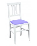 Sedia laccato bianco con fondino ecopelle lilla
L.46 H.90 P.44 HS.48