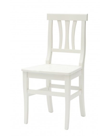 Sedia con fondino legno, laccato Bianco   L.46 H.90 P.44 HS.48
