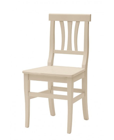Sedia con fondino legno, laccato Beige   L.46 H.90 P.44 HS.48