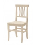 Sedia con fondino legno, laccato Beige   L.46 H.90 P.44 HS.48