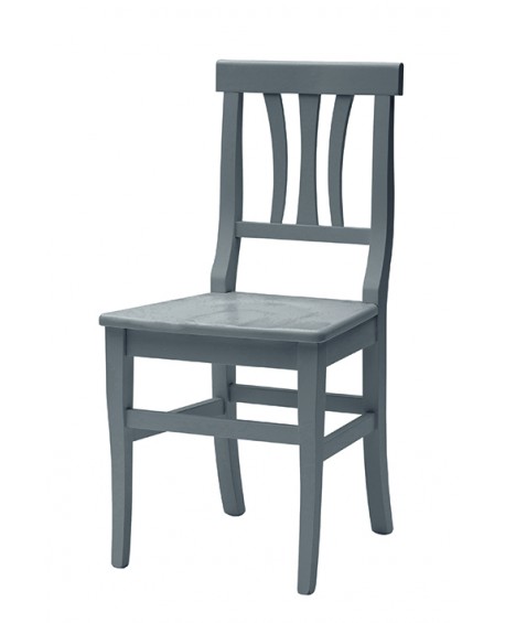 Sedia con fondino legno, laccato Grigio   L.46 H.90 P.44 HS.48