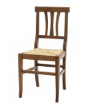 Sedia con fondino paglia, tinta Noce L.43 H.90 P.42 HS.46,5