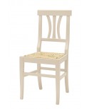 Sedia con fondino paglia, laccato Beige   L.43 H.90 P.42 HS.46,5